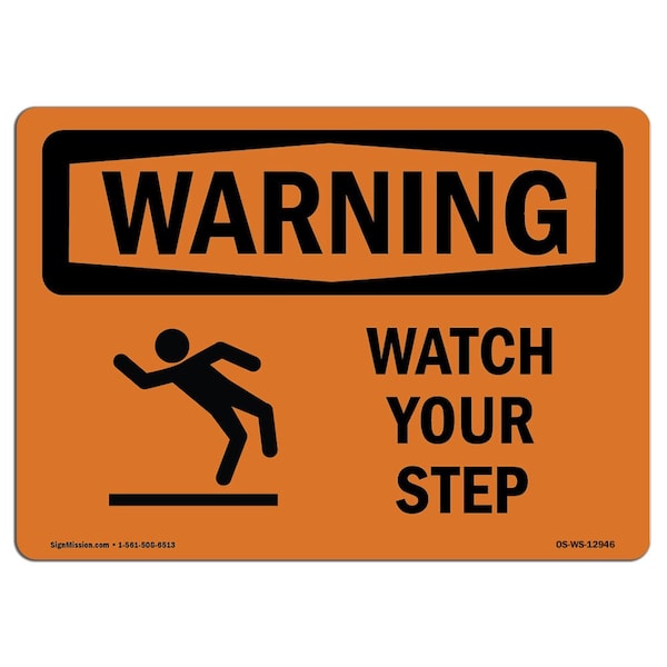 OSHA, Watch Your Step, 5in X 3.5in, 10PK, 5" W, 3.5" H, Landscape, PK10, OS-WS-D-35-L-12946-10PK